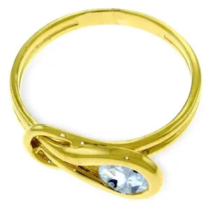 0.65 Carat 14K Solid Yellow Gold Don't Stop Breathing Aquamarine Ring