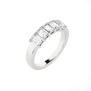 1 ctw Emerald-Cut Lab Grown Diamond Anniversary Ring