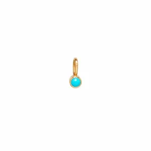 14K GOLD BEZEL SET 3mm TURQUOISE CHARM