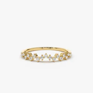 14K Gold Zig Zag Diamond Wedding Band