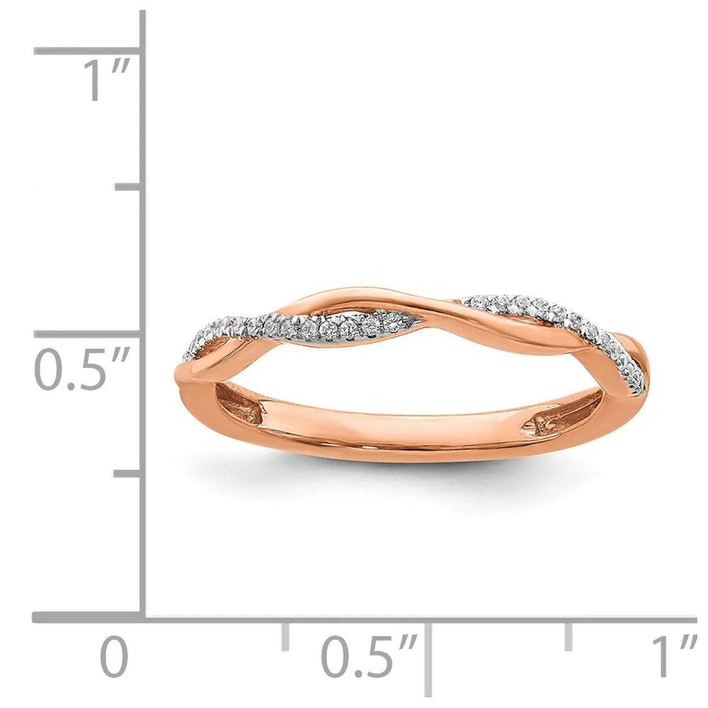 14k Rose Gold Stackable Expressions Diamond Twist Ring | SK2102