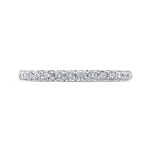 14K White Gold Round Diamond Half Eternity Wedding Band