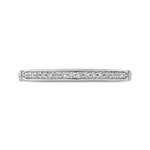 14K White Gold Round Diamond Half Eternity Wedding Band