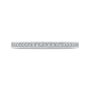 14K White Gold Round Diamond Half Eternity Wedding Band