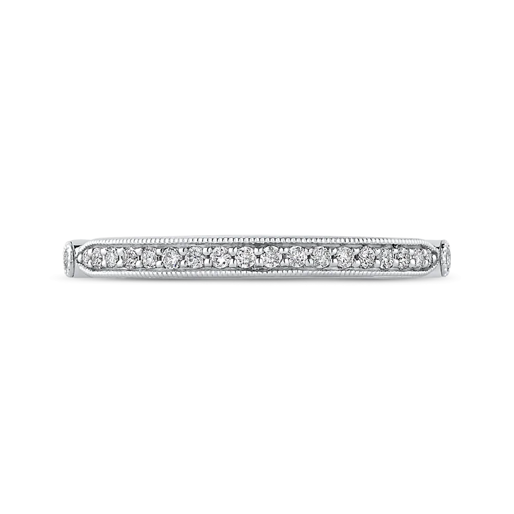 14K White Gold Round Diamond Half Eternity Wedding Band