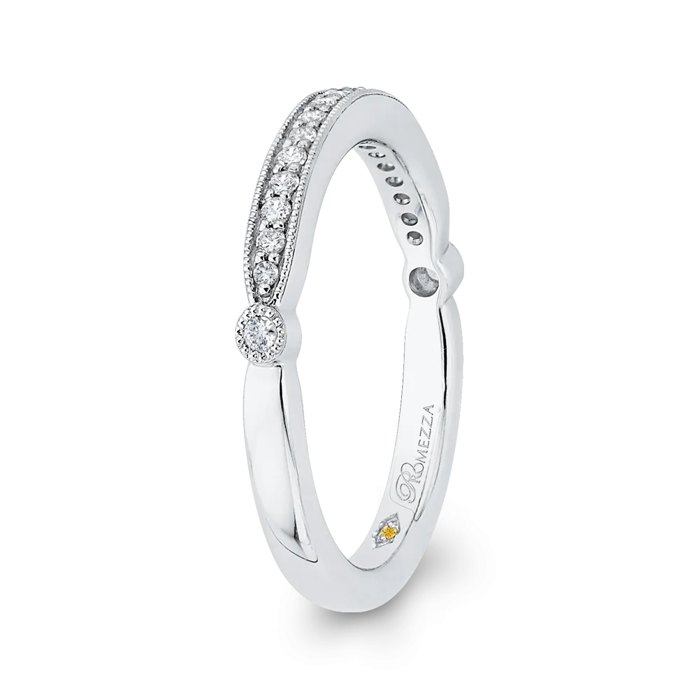 14K White Gold Round Diamond Half Eternity Wedding Band