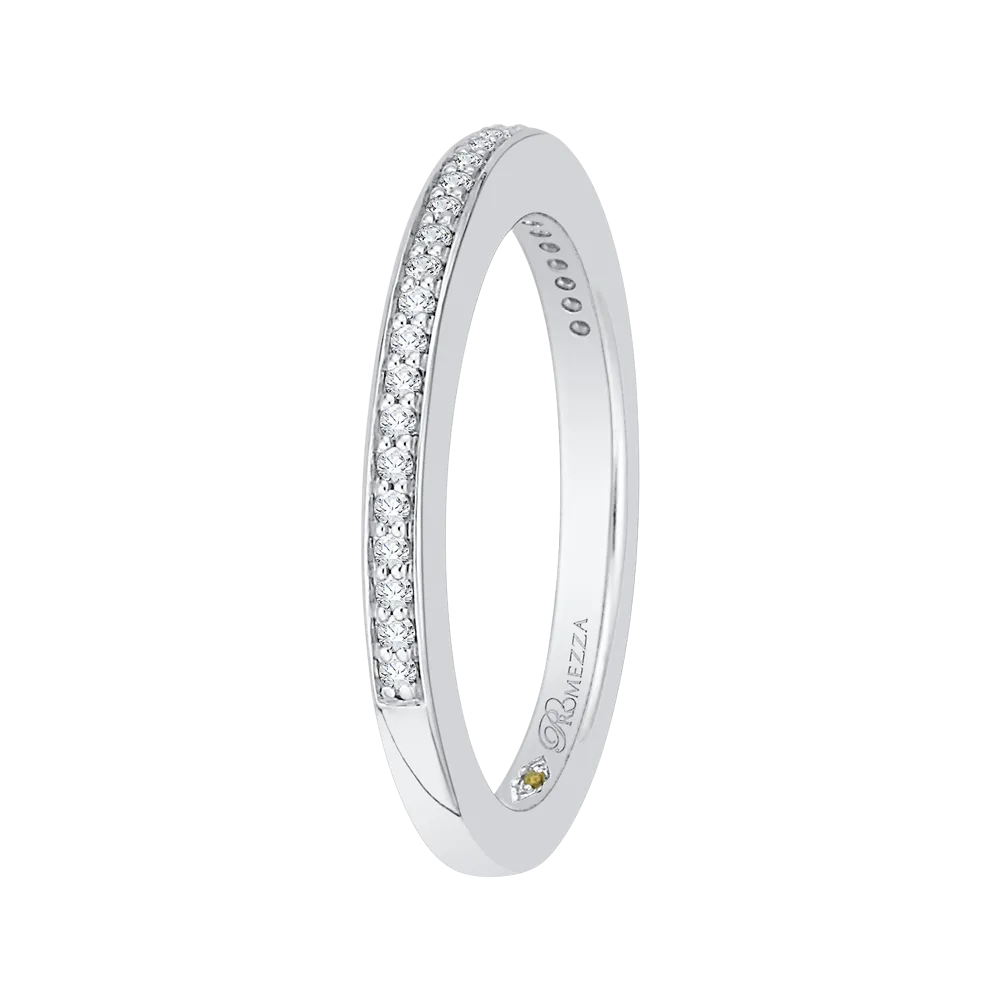 14K White Gold Round Diamond Wedding Band