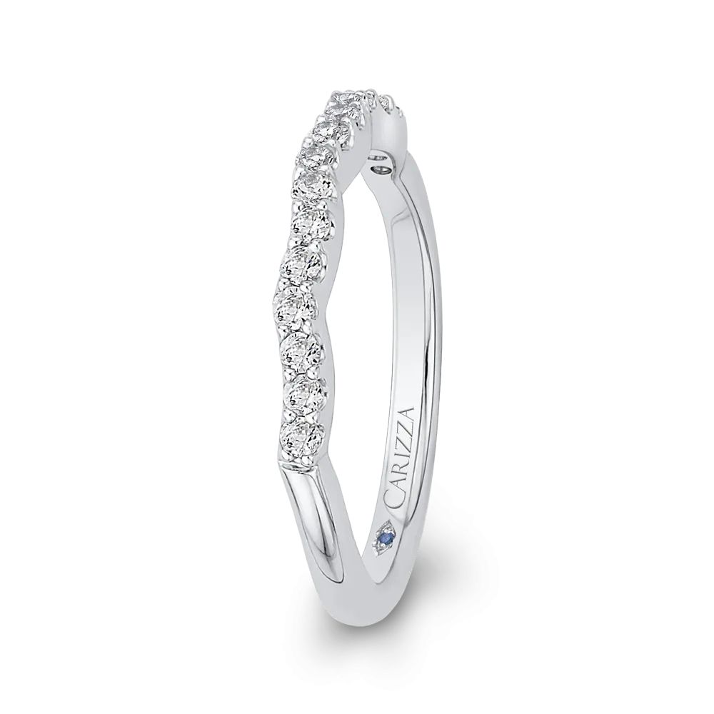 14K White Gold Round Diamond Wedding Band