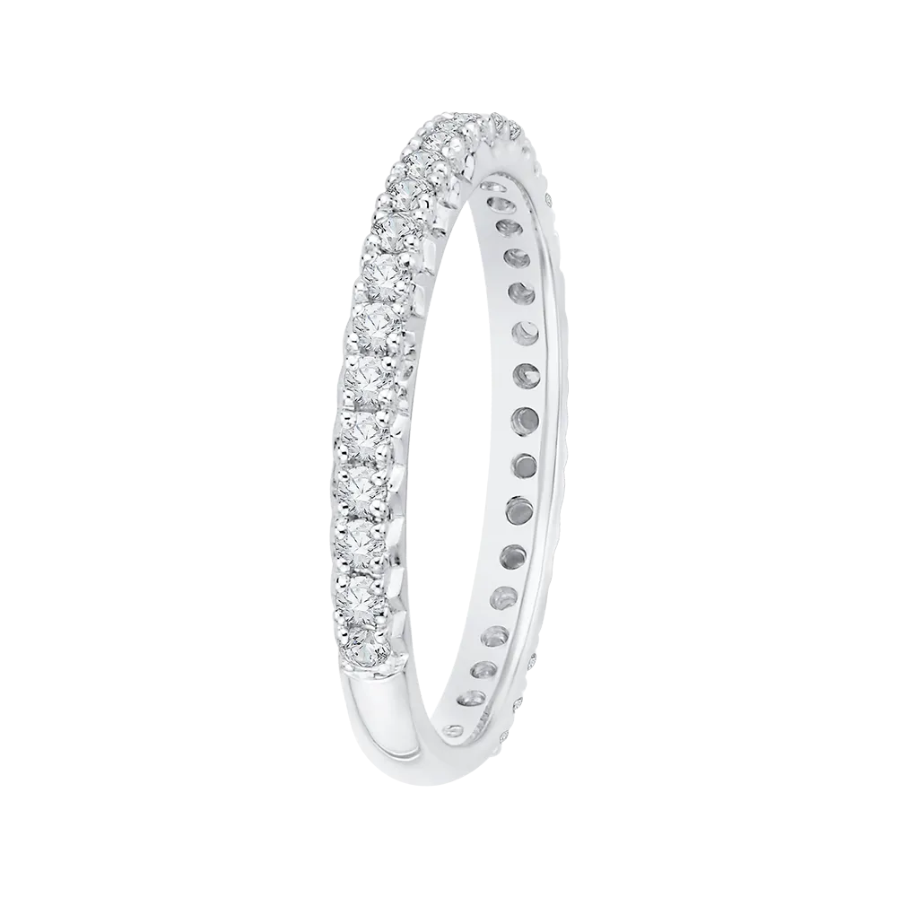 14K White Gold Round Diamond Wedding Band