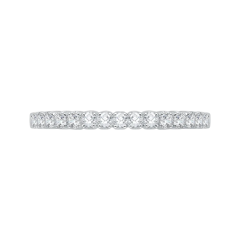 14K White Gold Round Diamond Wedding Band