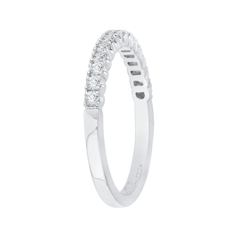 14K White Gold Round Diamond Wedding Band