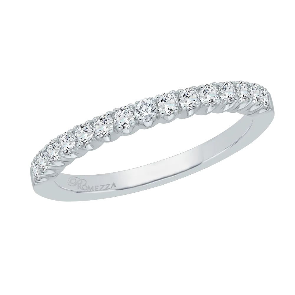 14K White Gold Round Diamond Wedding Band