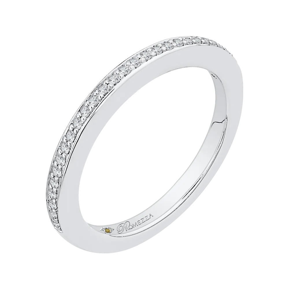 14K White Gold Round Diamond Wedding Band