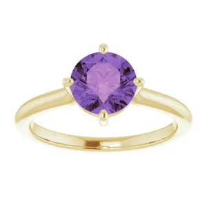 14K Yellow Natural Amethyst Ring