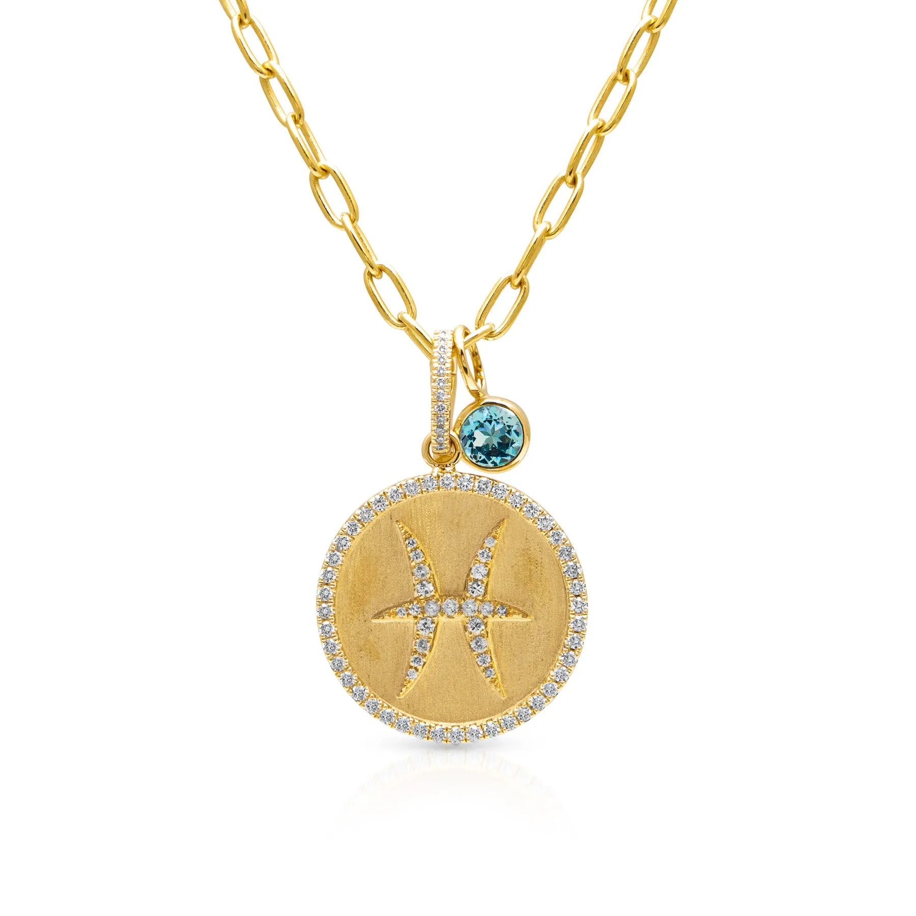 14KT Yellow Gold Aquamarine Bezel Charm