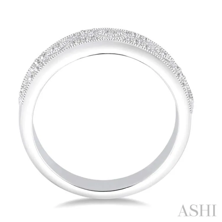 1/6 Ctw Round Cut Diamond Fashion Band in 14K White Gold.