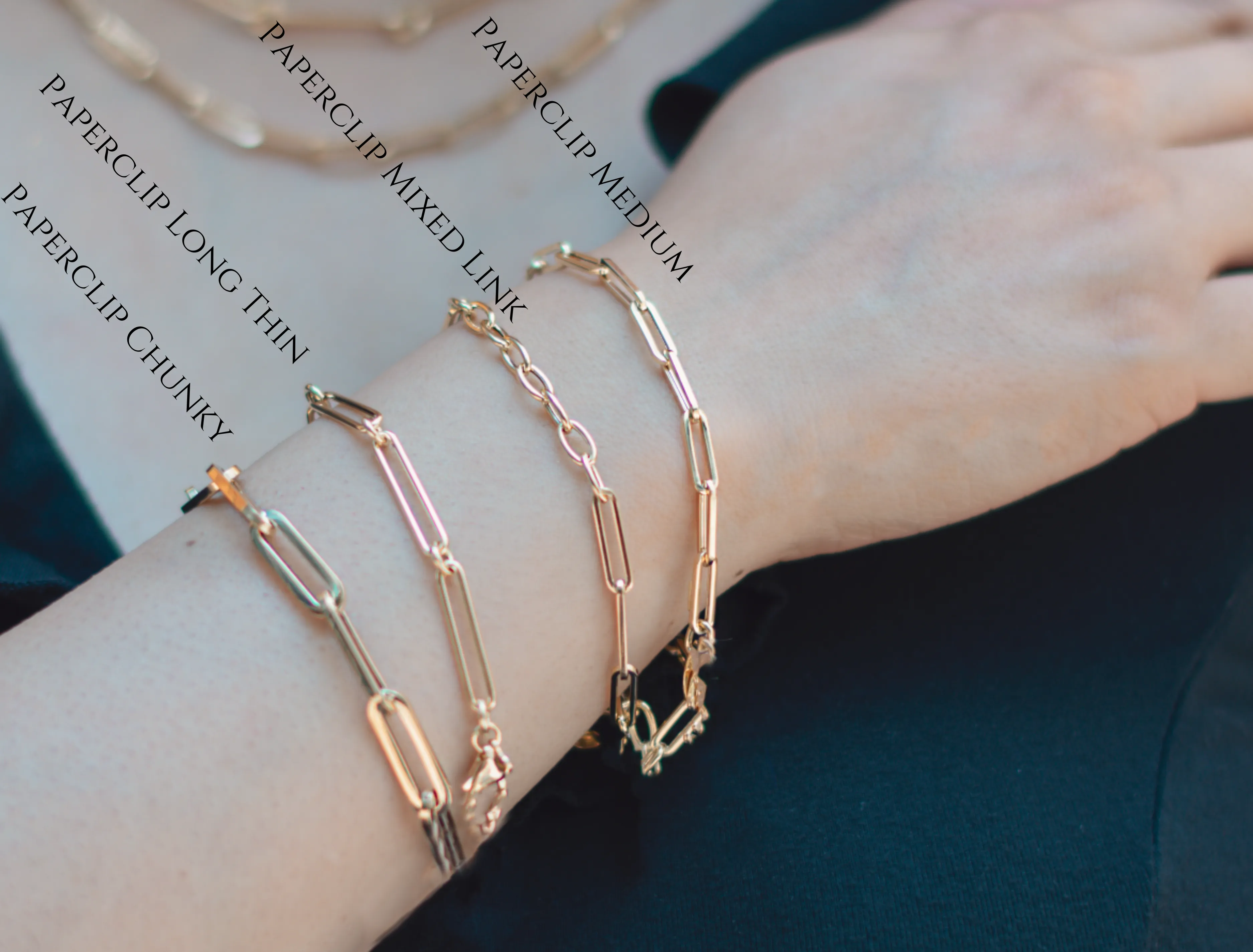 18K Yellow Gold Paperclip Chain Bracelet