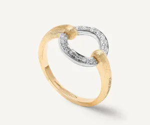 18K Yellow Gold Stackable Diamond Circle Ring