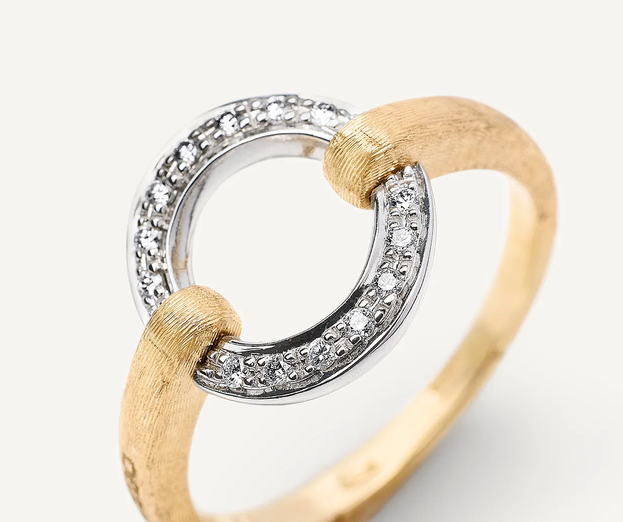 18K Yellow Gold Stackable Diamond Circle Ring