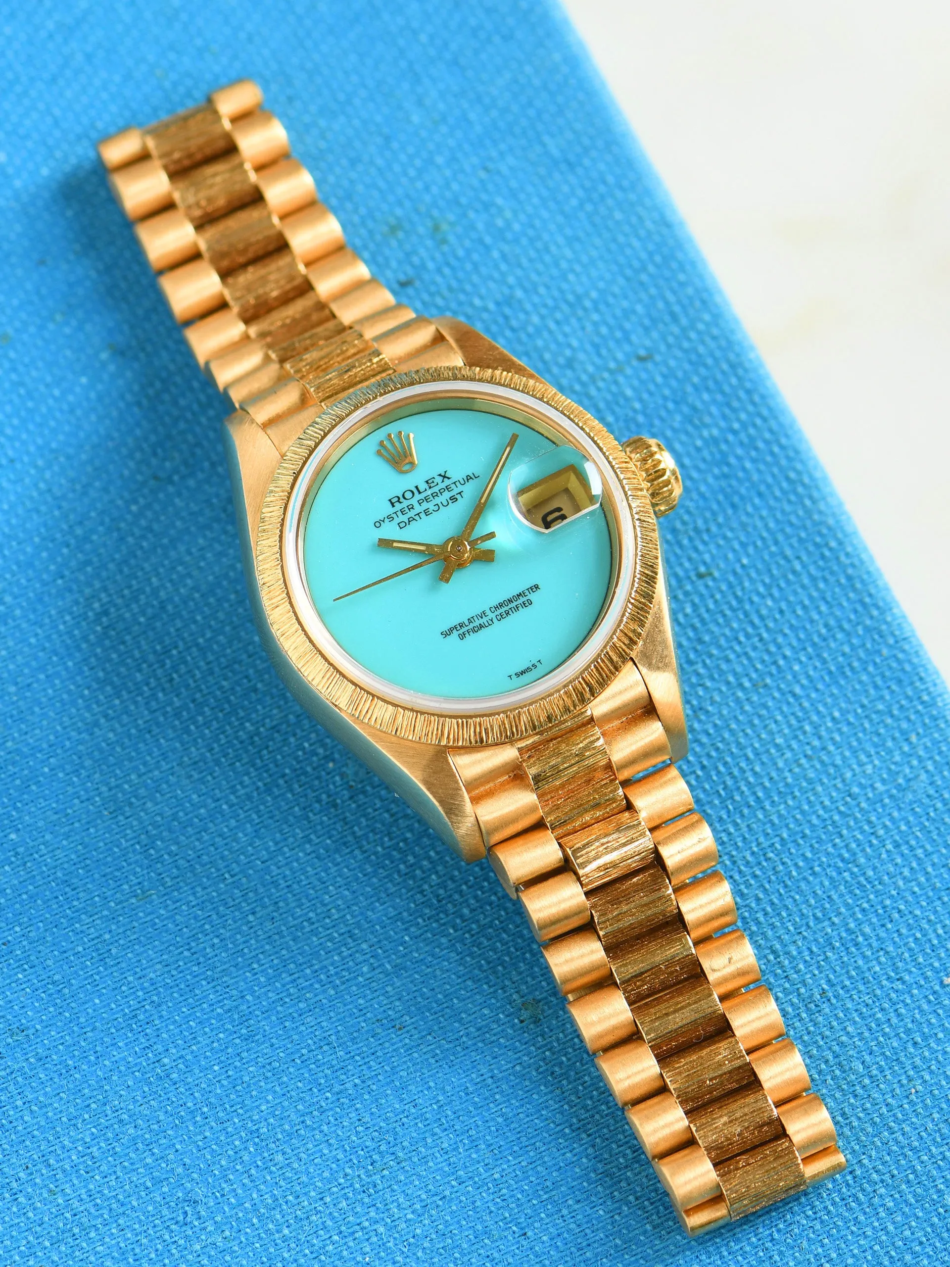 1986 Rolex Ladies Datejust 18K YG (Ref. 69278) Turquoise Stone Dial