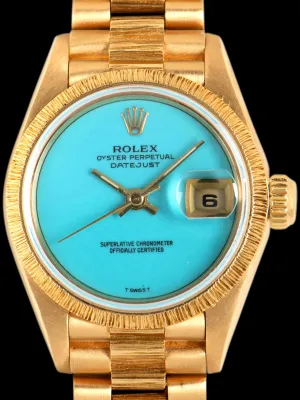 1986 Rolex Ladies Datejust 18K YG (Ref. 69278) Turquoise Stone Dial