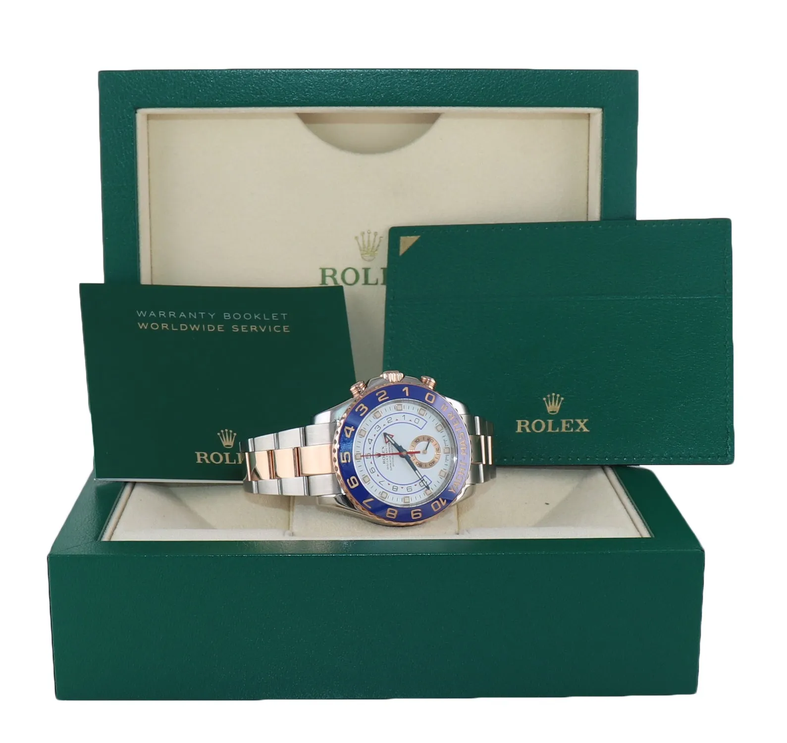 2016 MINT Rolex Yacht-Master II 116681 Steel Everose Gold Blue hands 44mm Watch Box