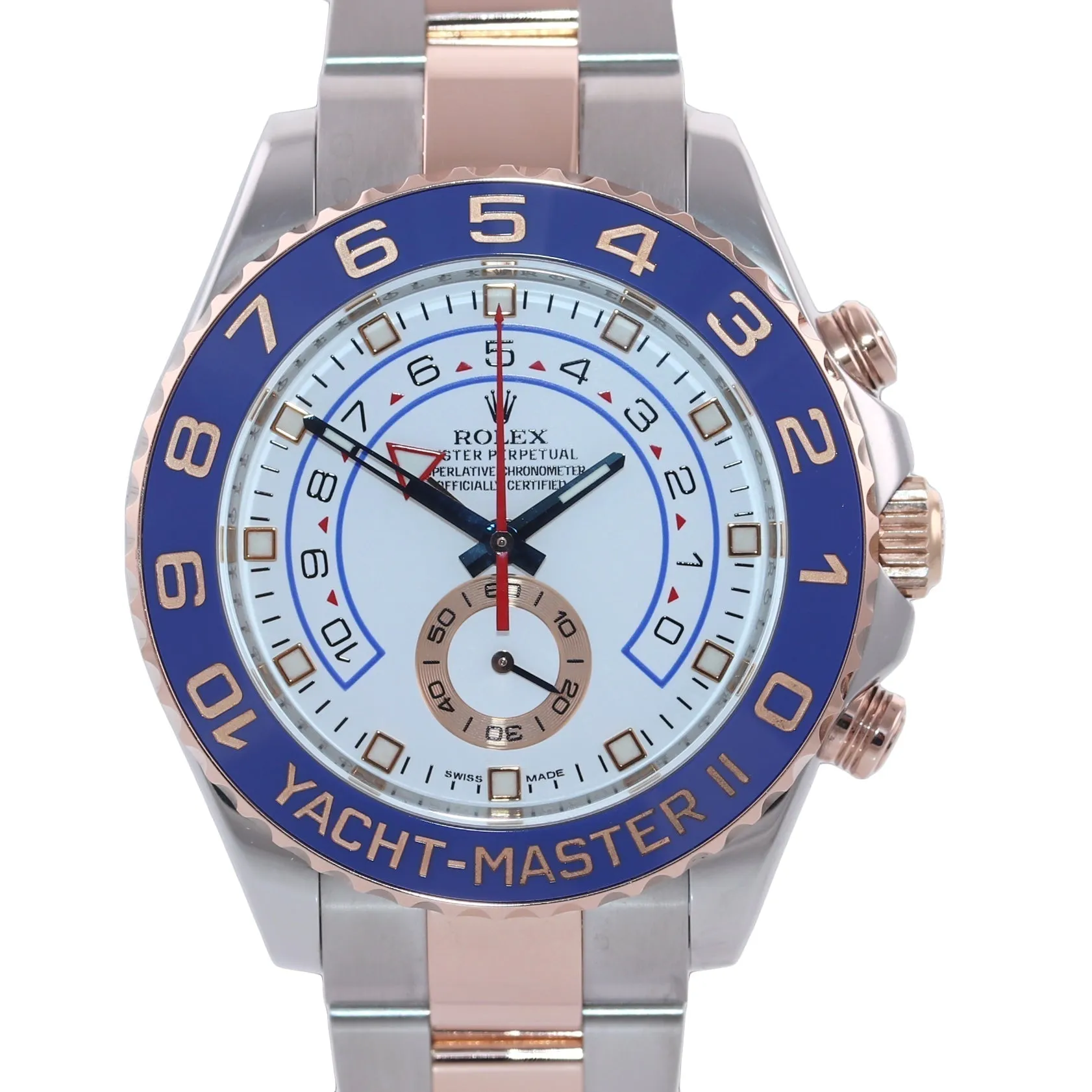 2016 MINT Rolex Yacht-Master II 116681 Steel Everose Gold Blue hands 44mm Watch Box