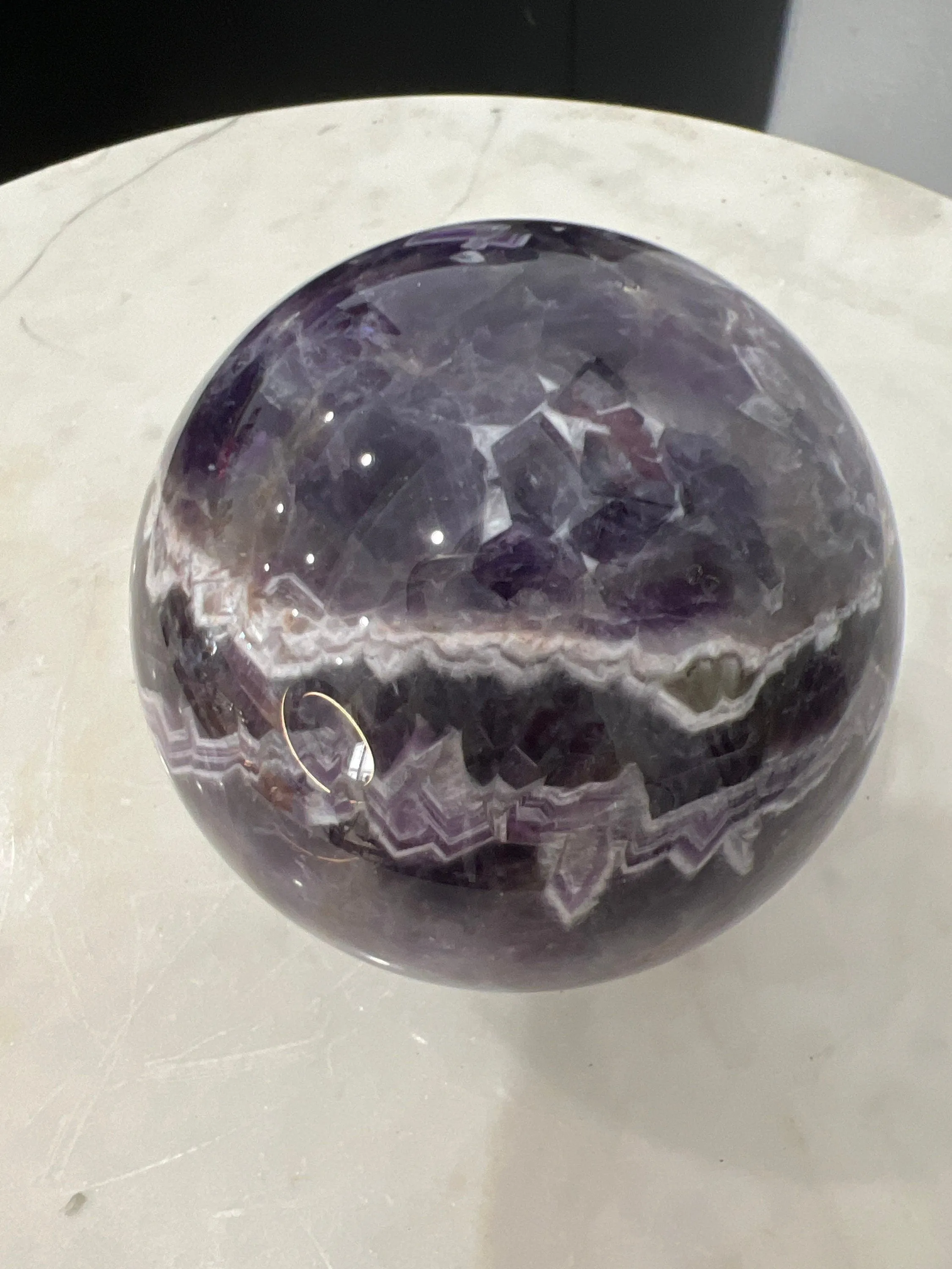 2lb 2oz Chevron amethyst a sphere 90mm