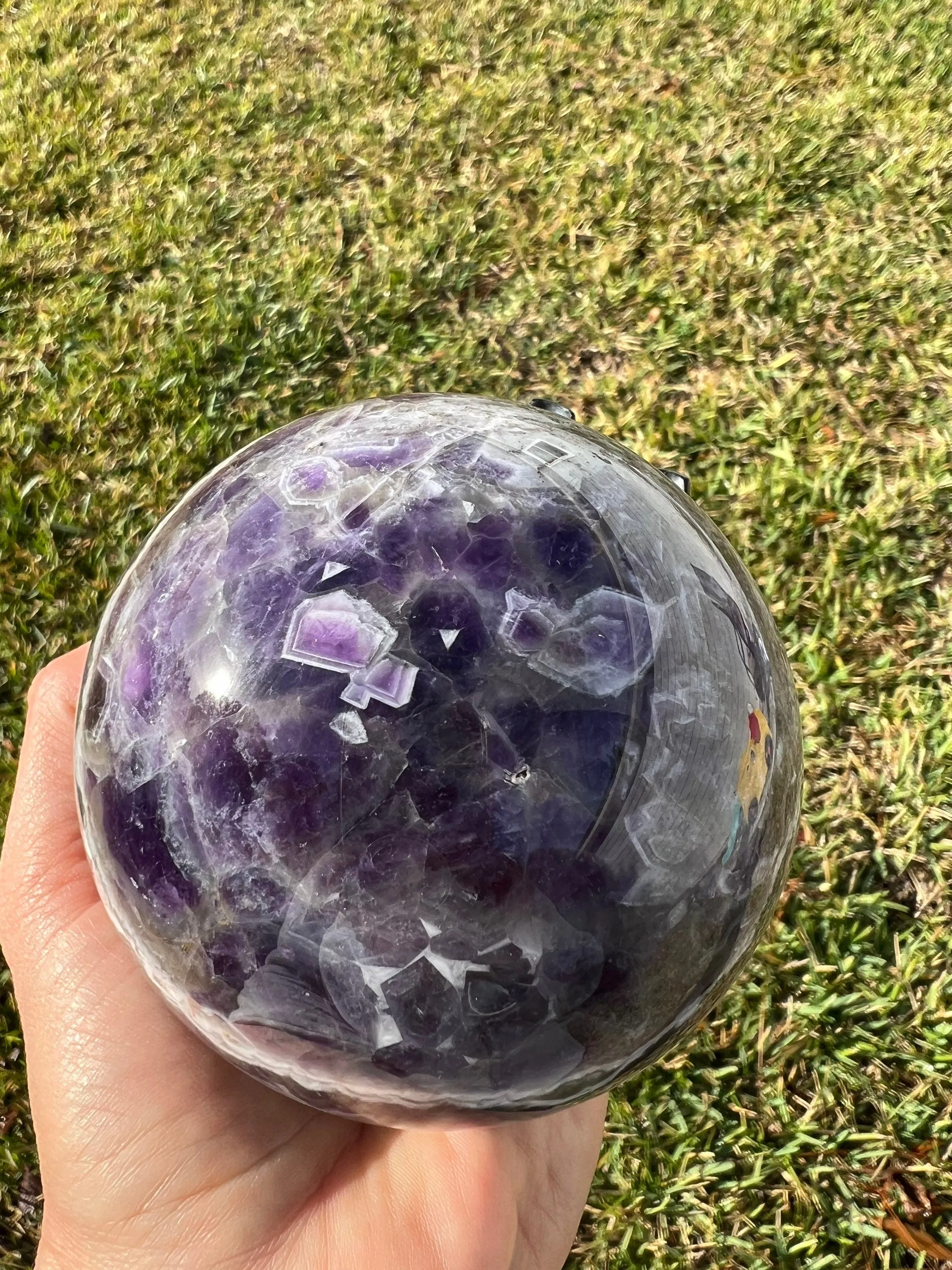 2lb 2oz Chevron amethyst a sphere 90mm