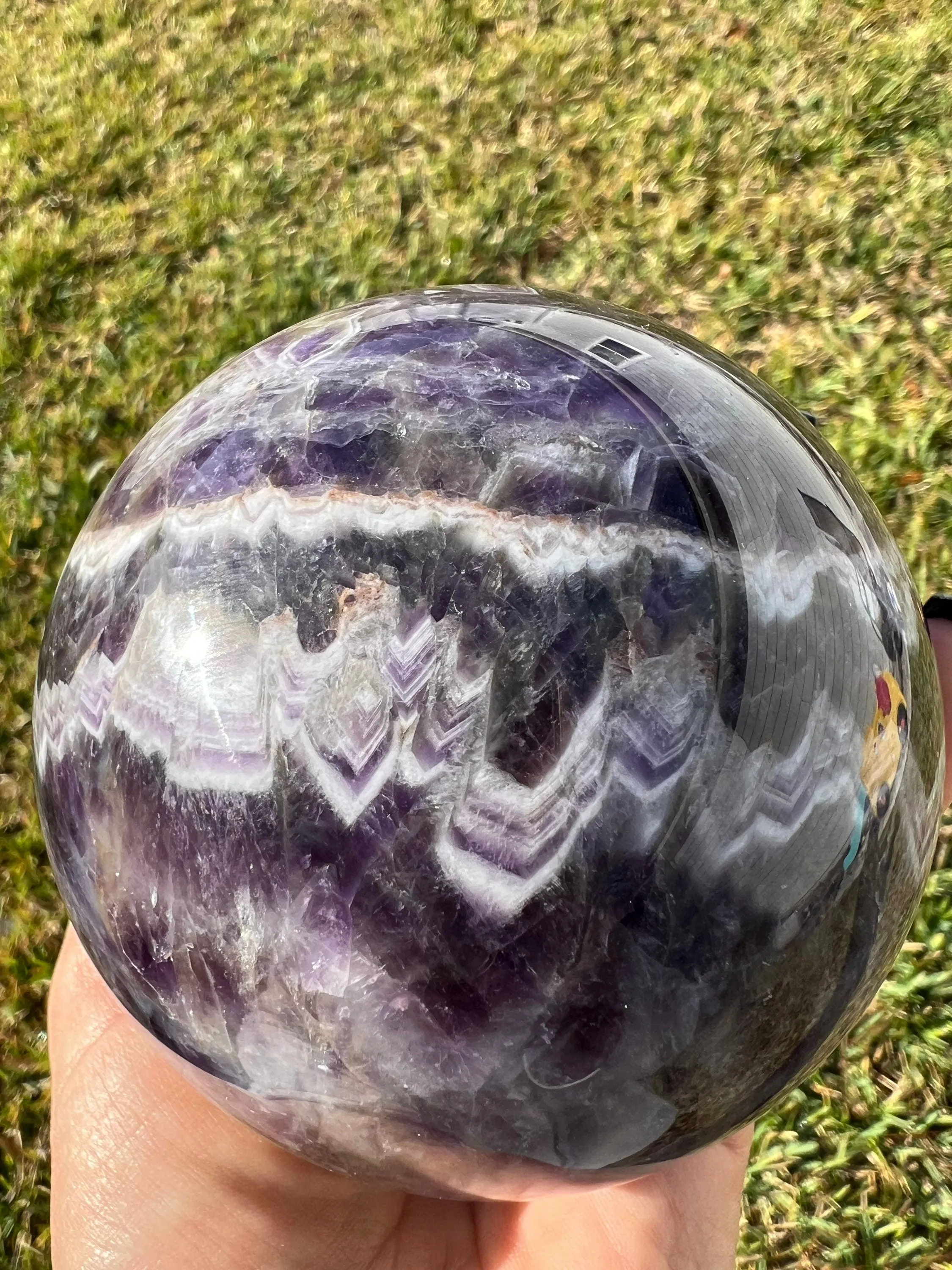 2lb 2oz Chevron amethyst a sphere 90mm