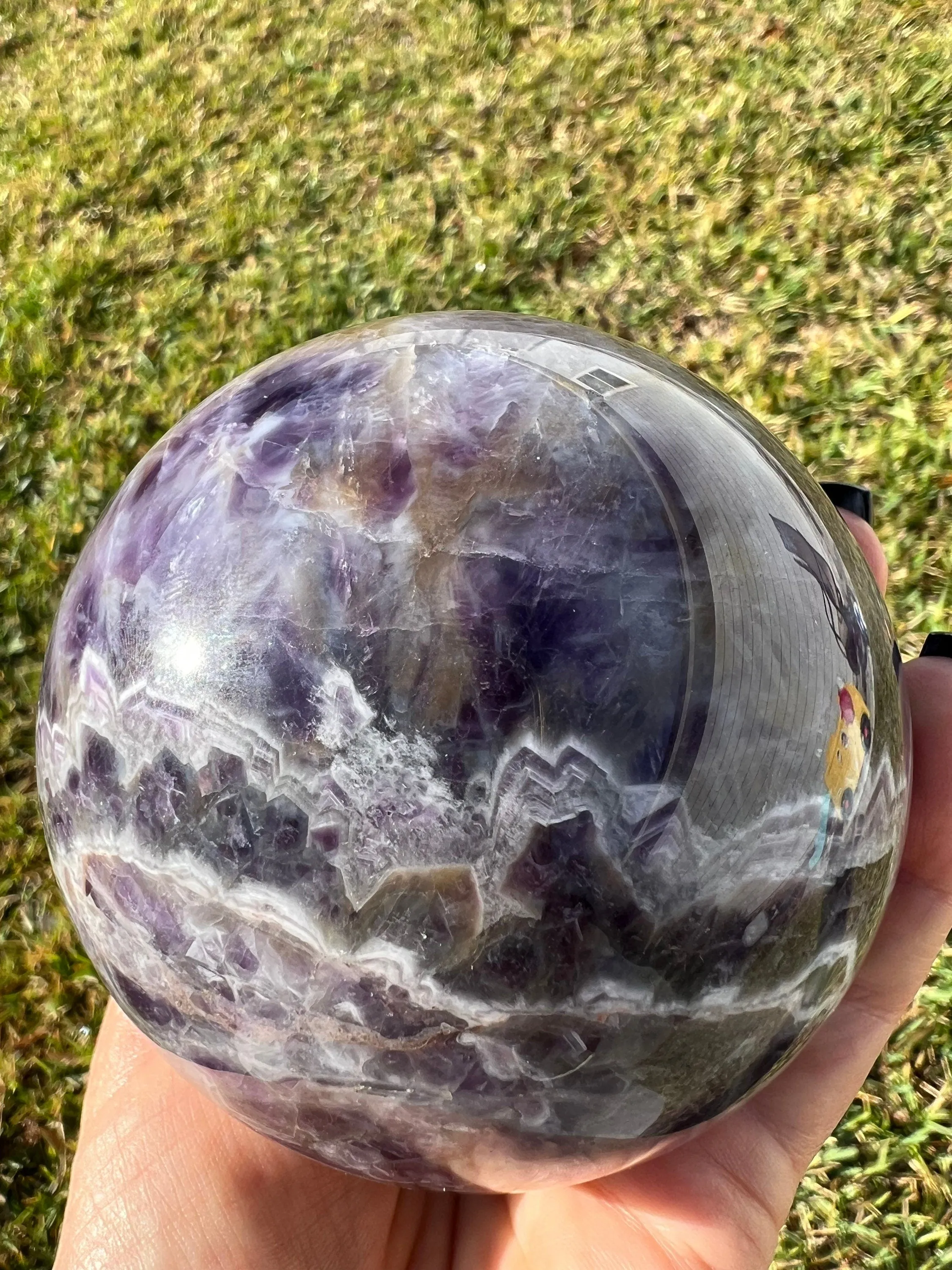 2lb 2oz Chevron amethyst a sphere 90mm