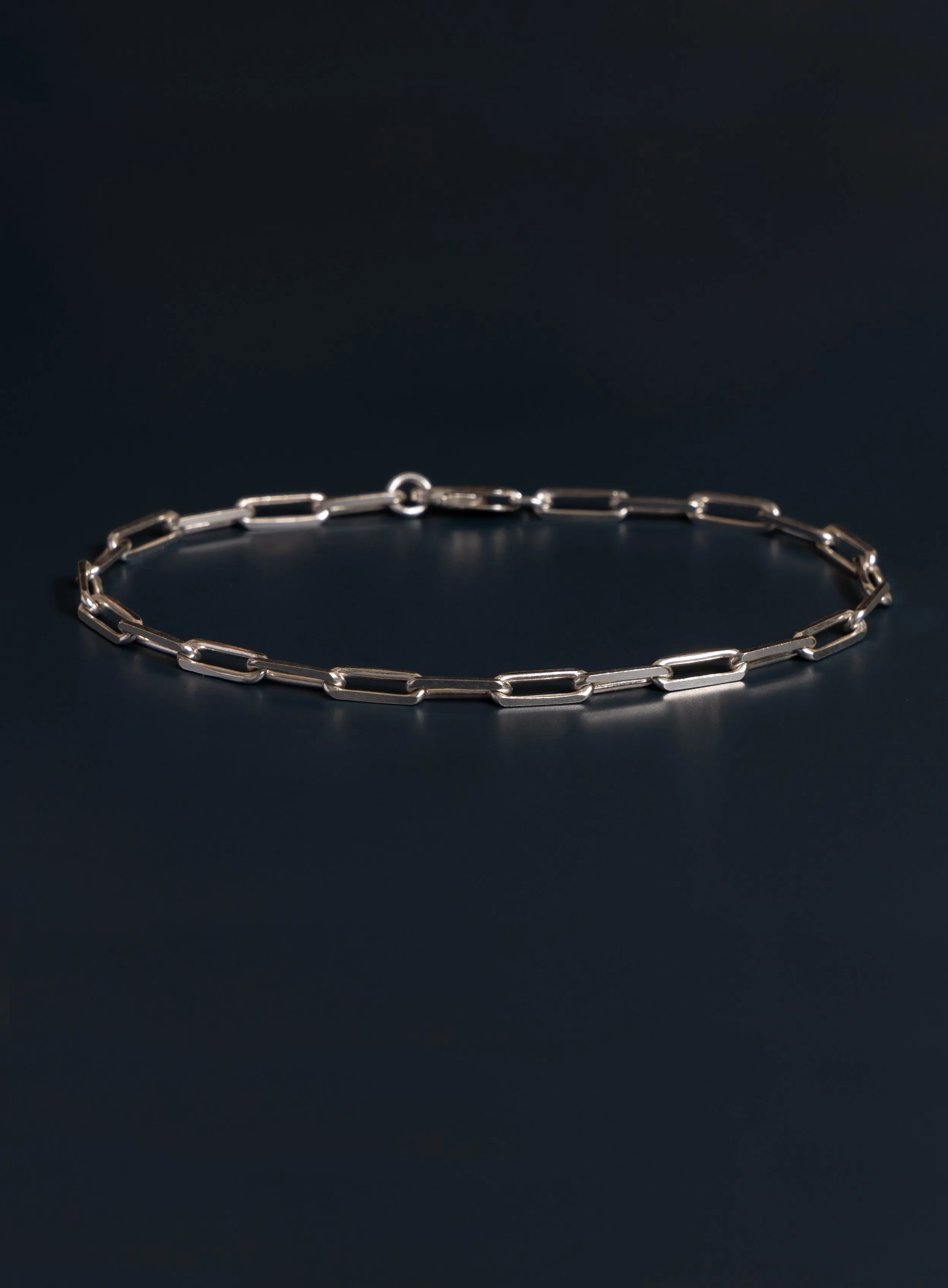 925 Sterling Silver Elongated Cable Chain Bracelet for Men