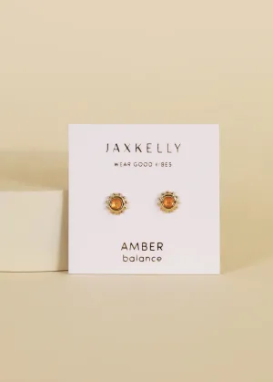 Amber Sun Stud Earrings