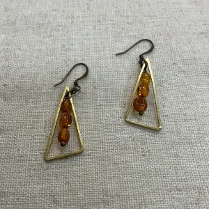 Amber Triangle Earrings