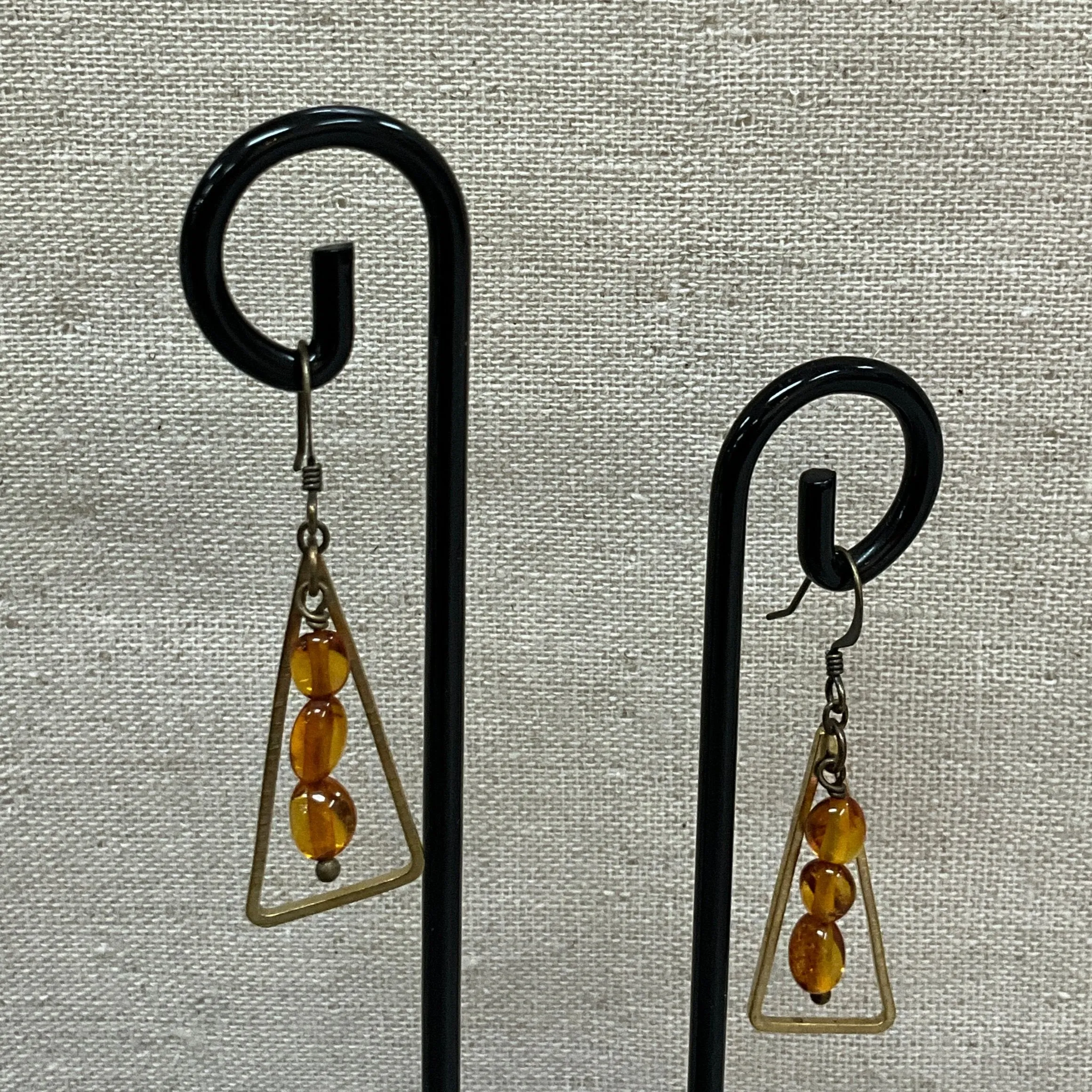 Amber Triangle Earrings