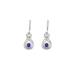 Amethyst Dangle Earrings - Amethyst and Diamond Earrings in Silver