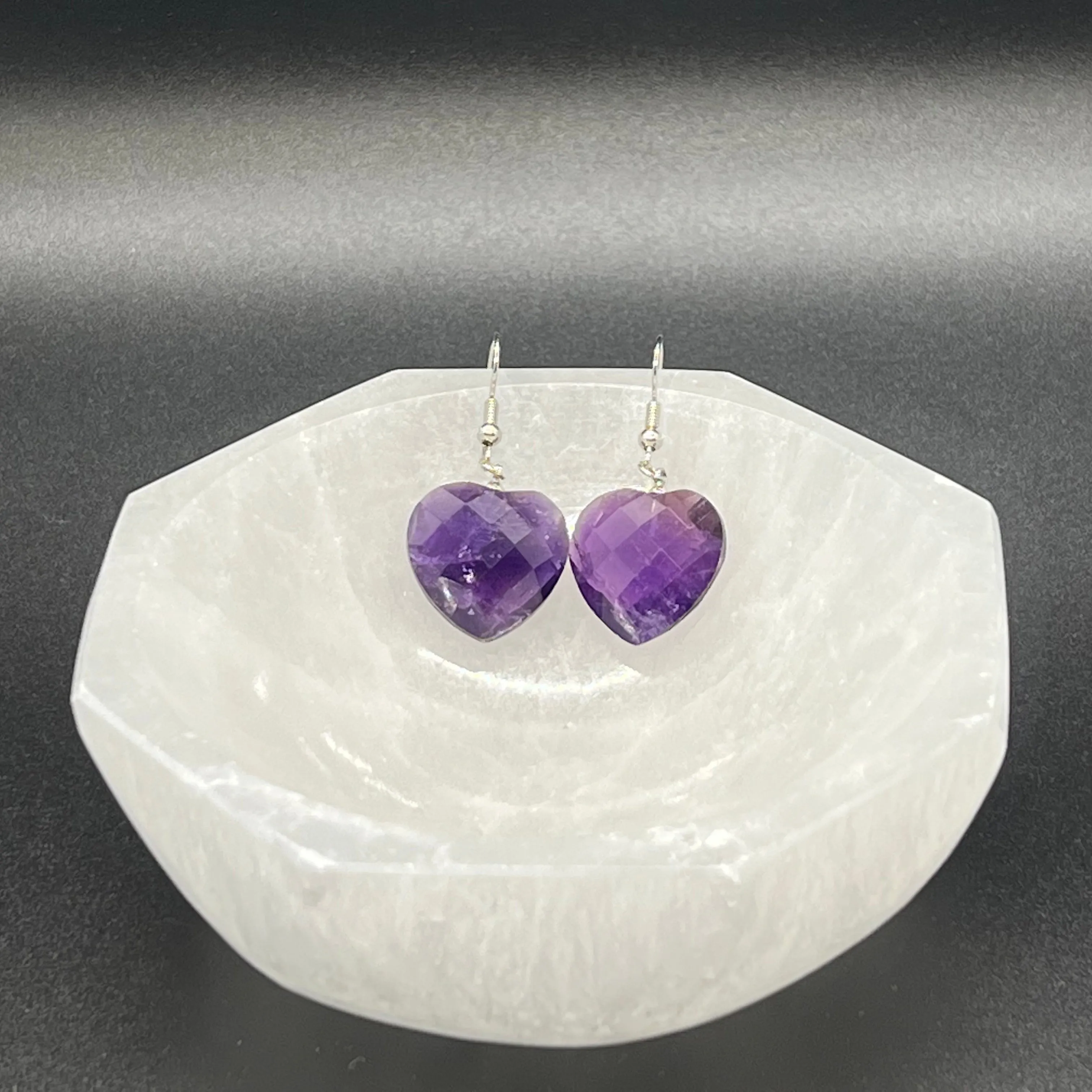 Amethyst Dreamy Heart Earrings