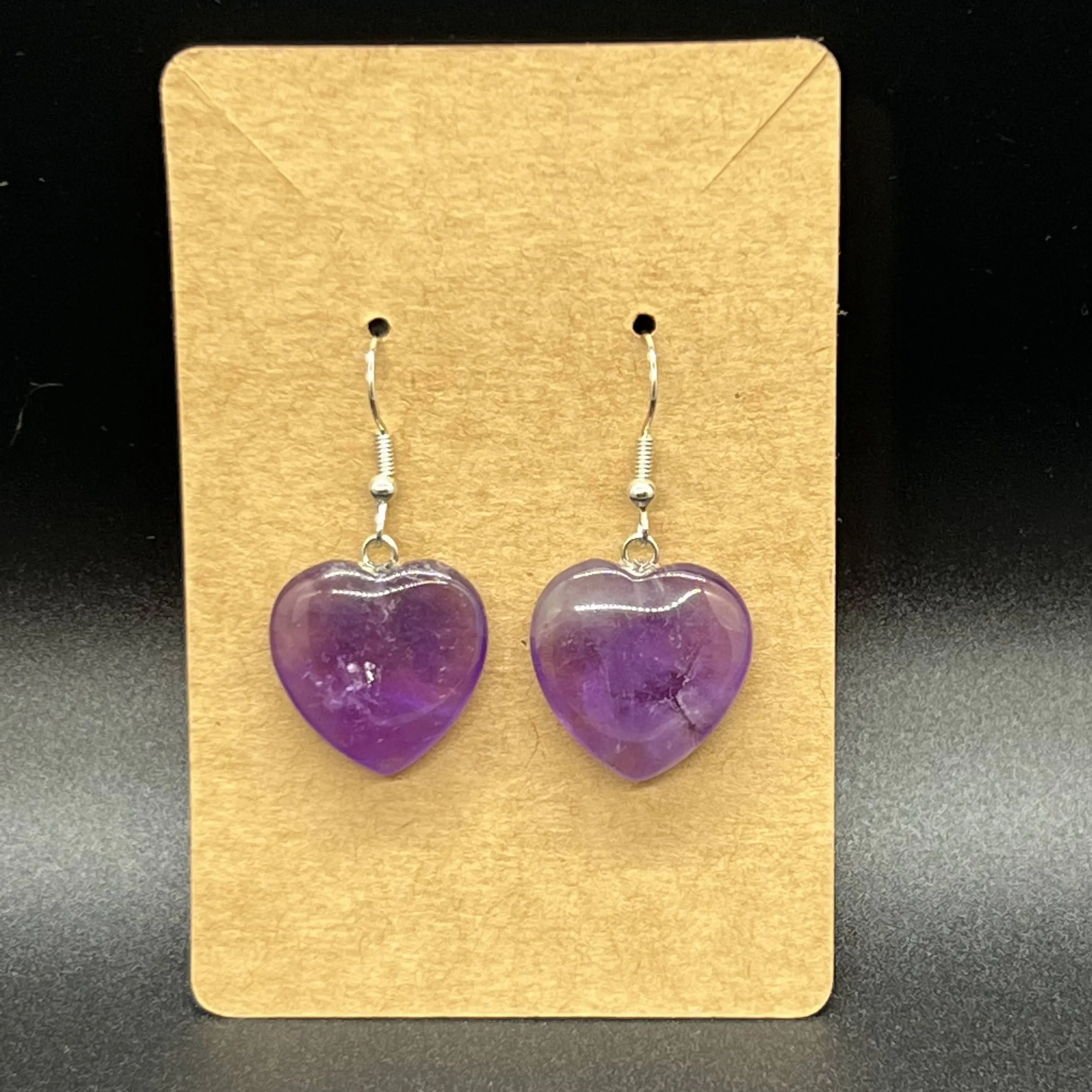 Amethyst Dreamy Heart Earrings