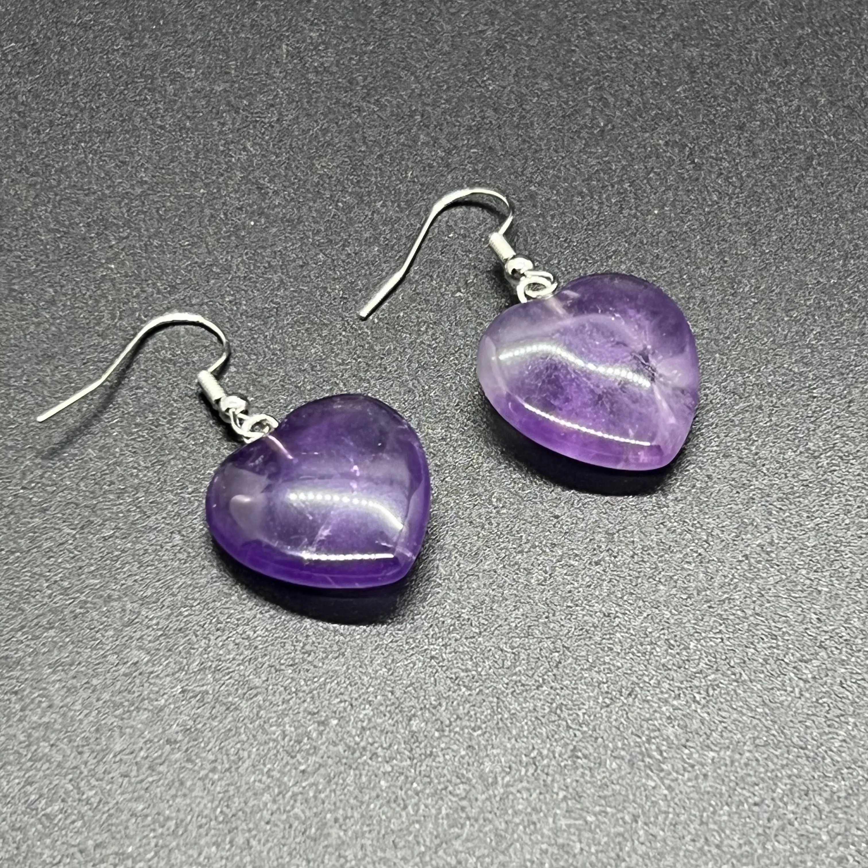 Amethyst Dreamy Heart Earrings