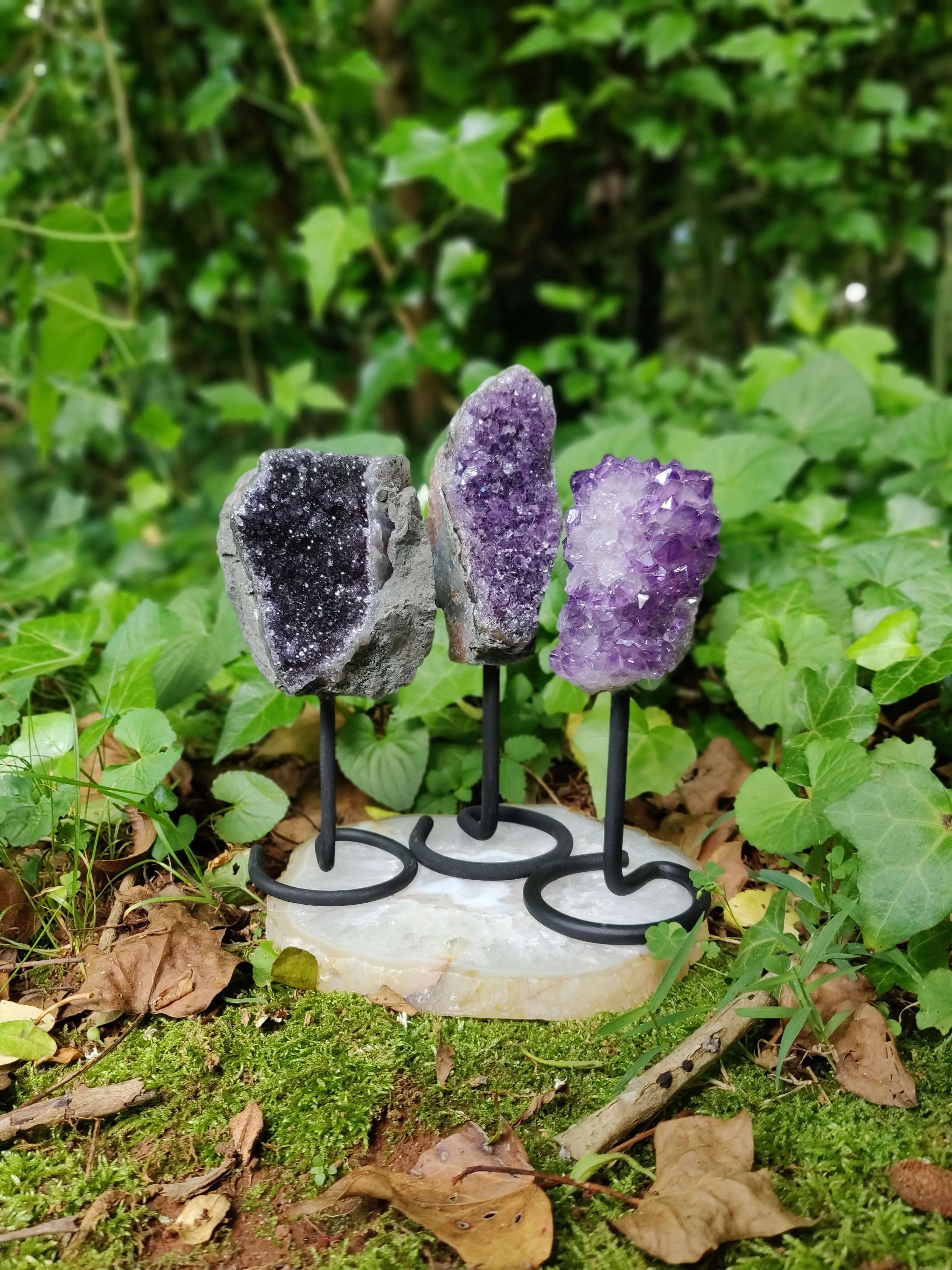 Amethyst Druzy Free Form on Metal Stand (#3)