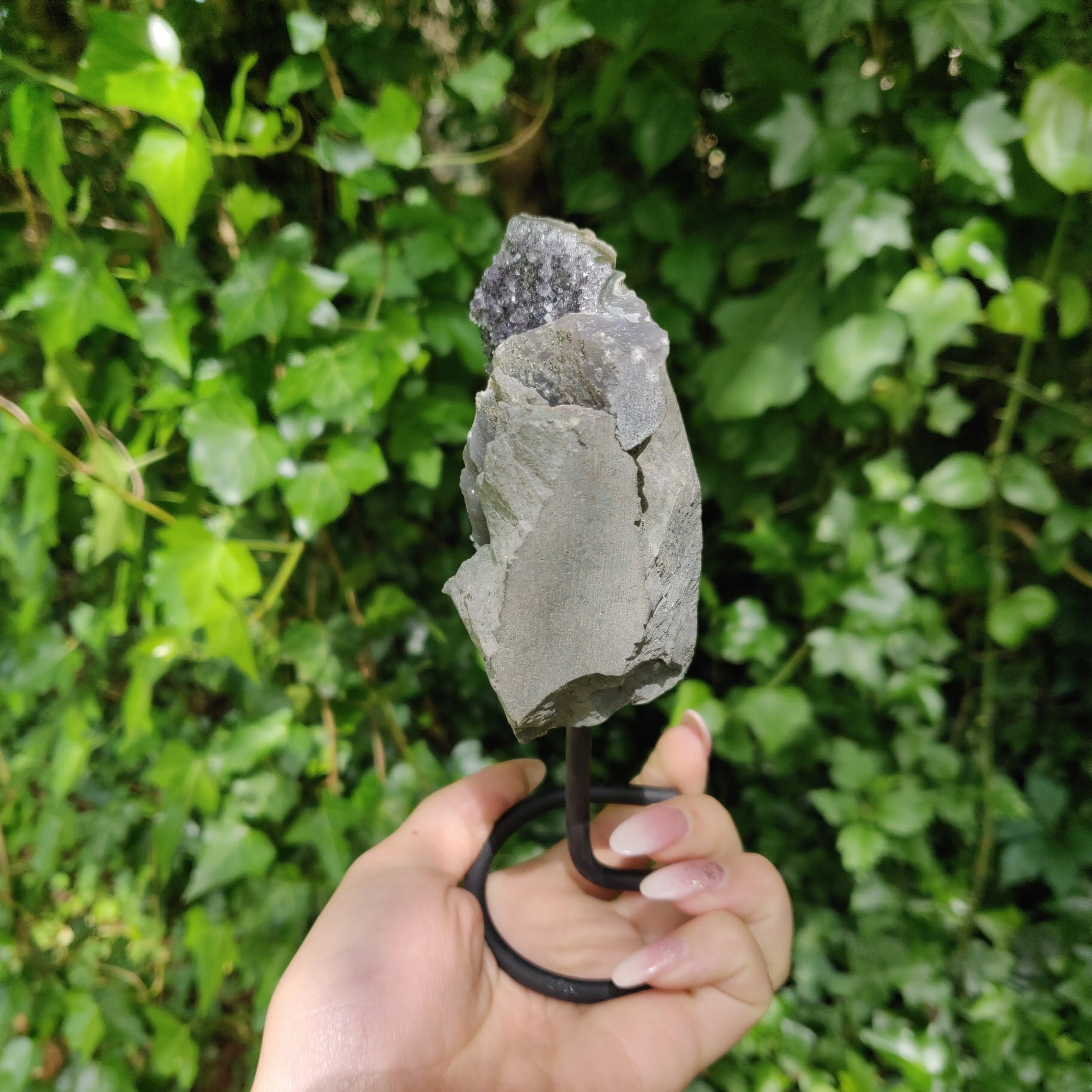 Amethyst Druzy Free Form on Metal Stand (#3)