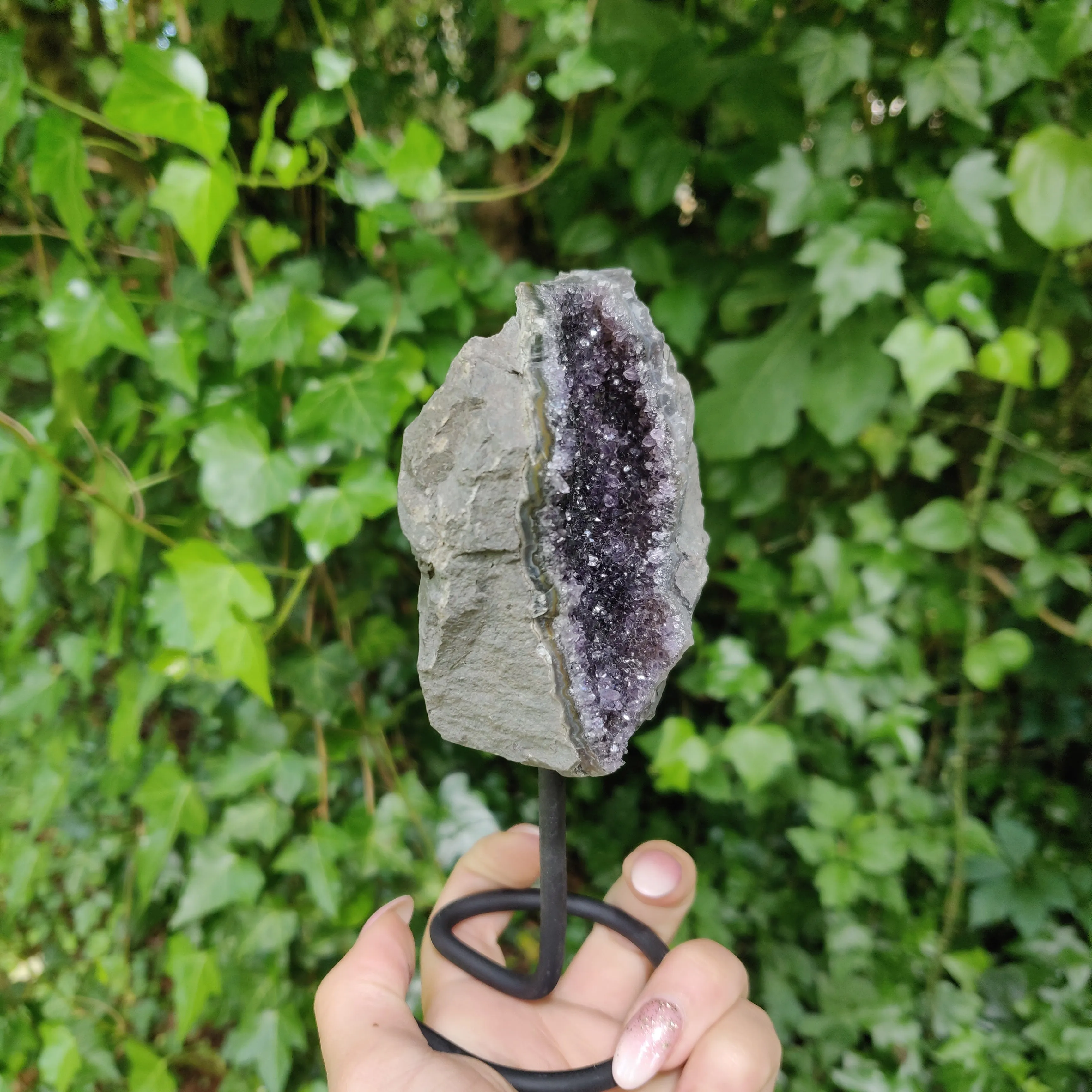 Amethyst Druzy Free Form on Metal Stand (#3)