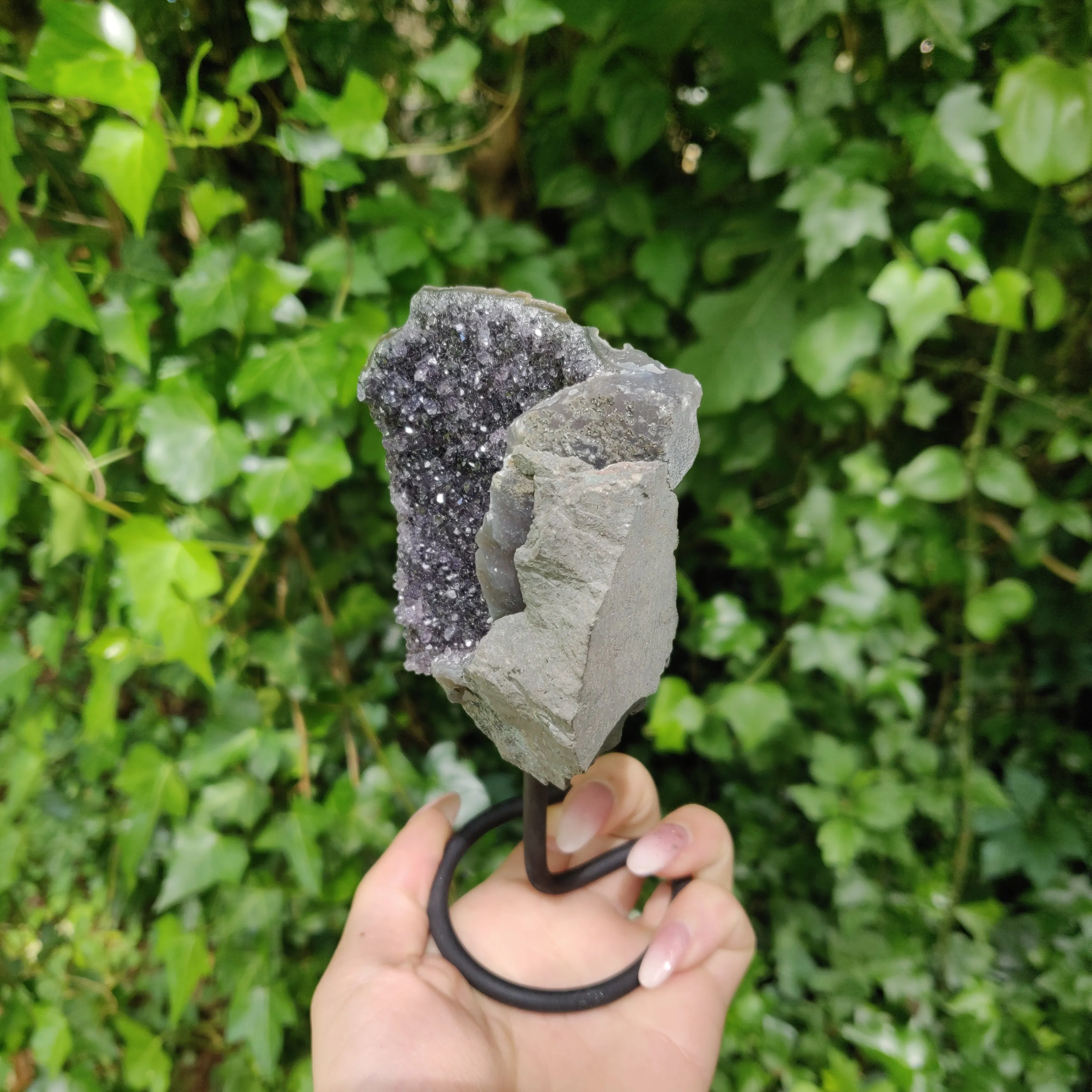 Amethyst Druzy Free Form on Metal Stand (#3)