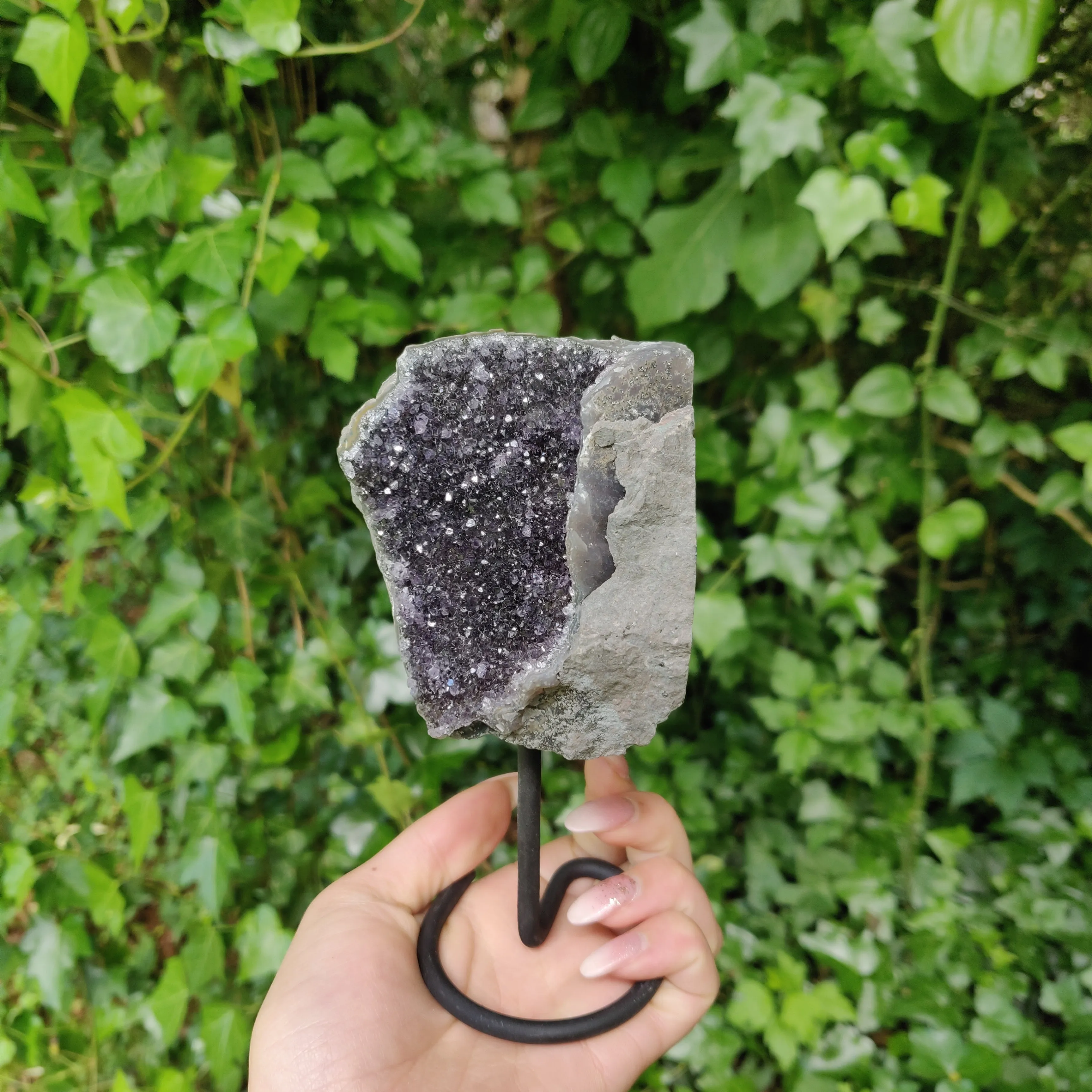 Amethyst Druzy Free Form on Metal Stand (#3)