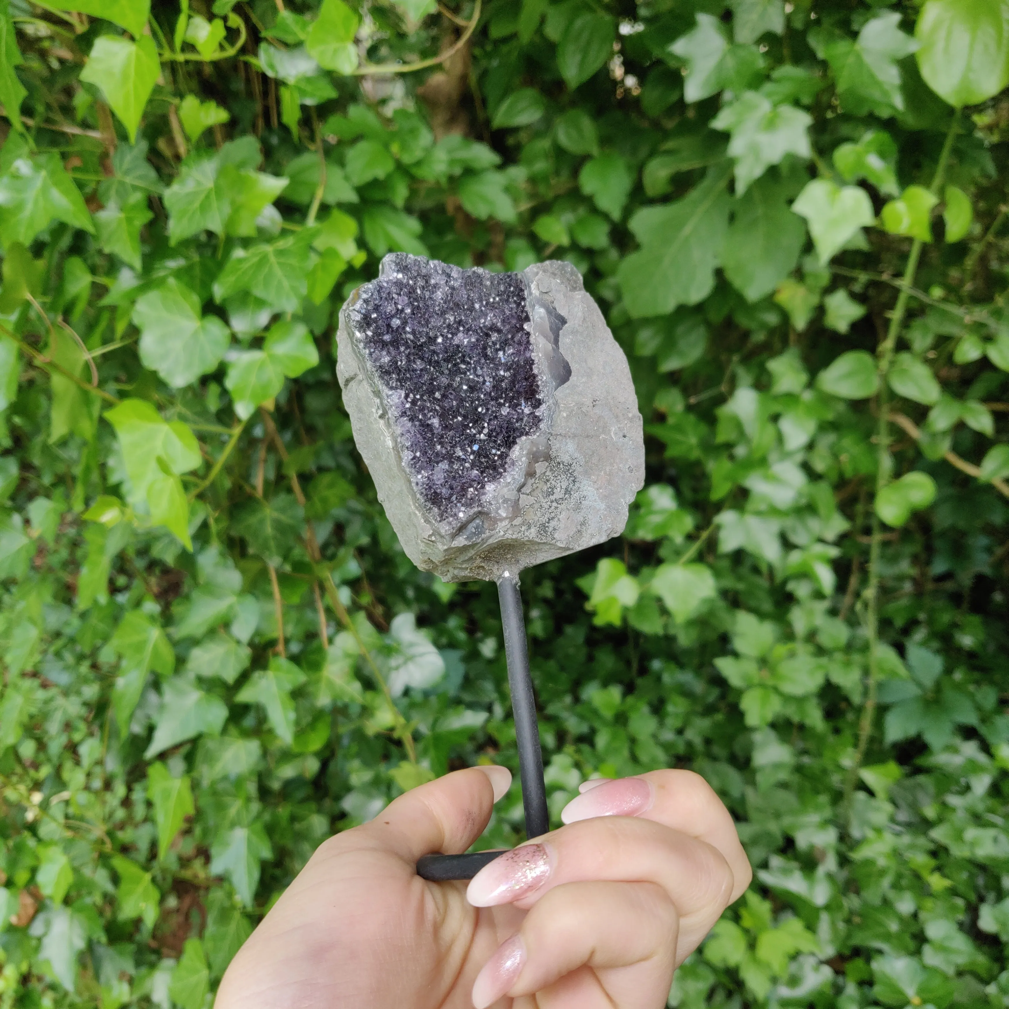 Amethyst Druzy Free Form on Metal Stand (#3)