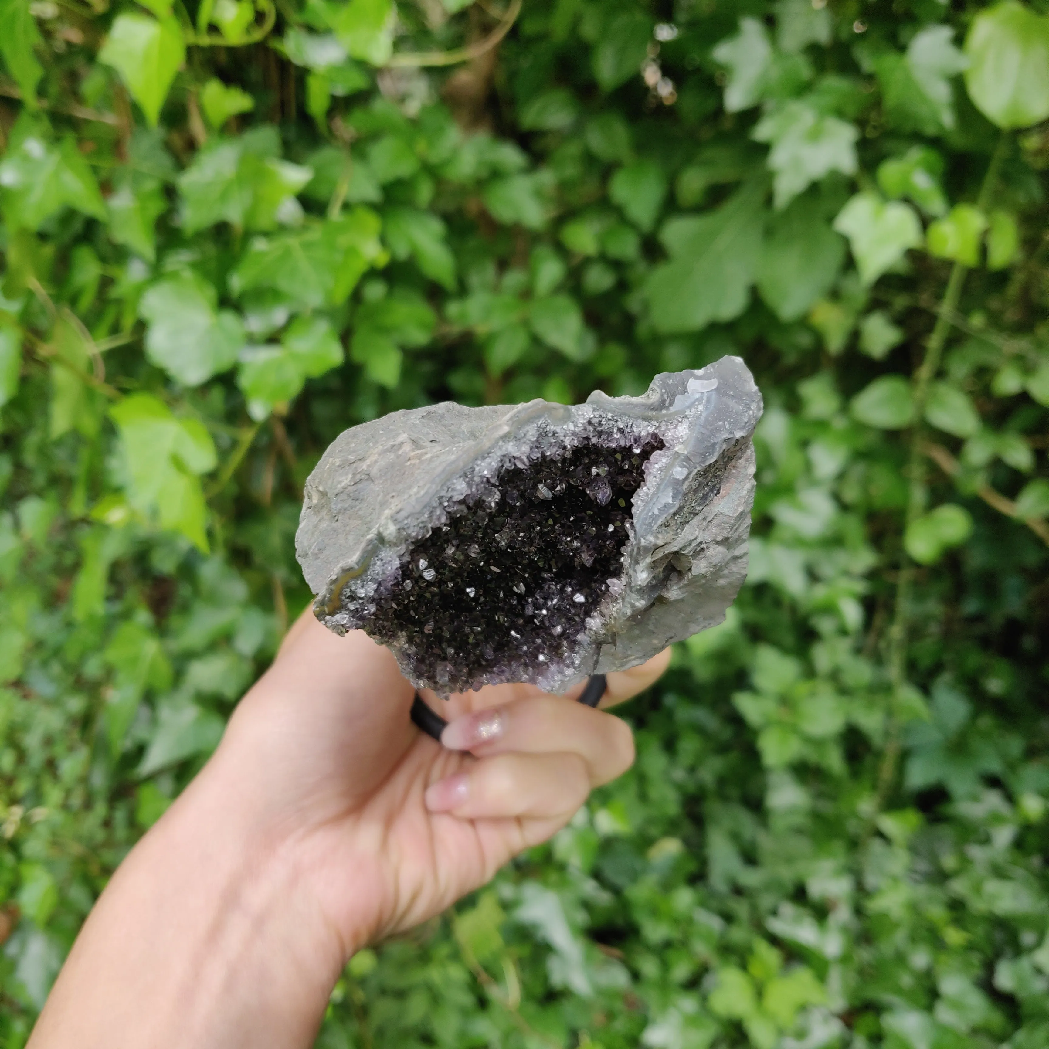 Amethyst Druzy Free Form on Metal Stand (#3)