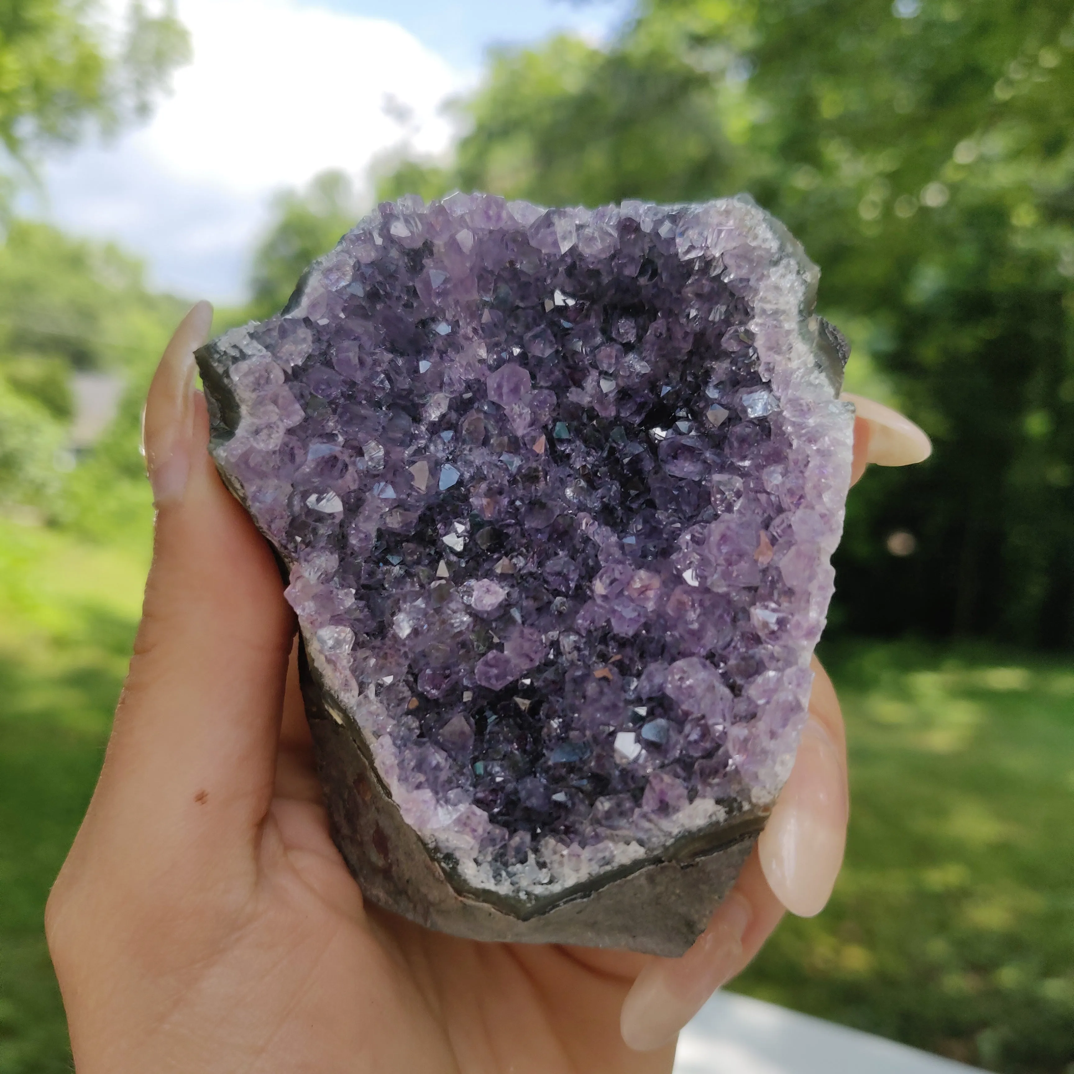 Amethyst Geode Free Form, Cut Base (#3)