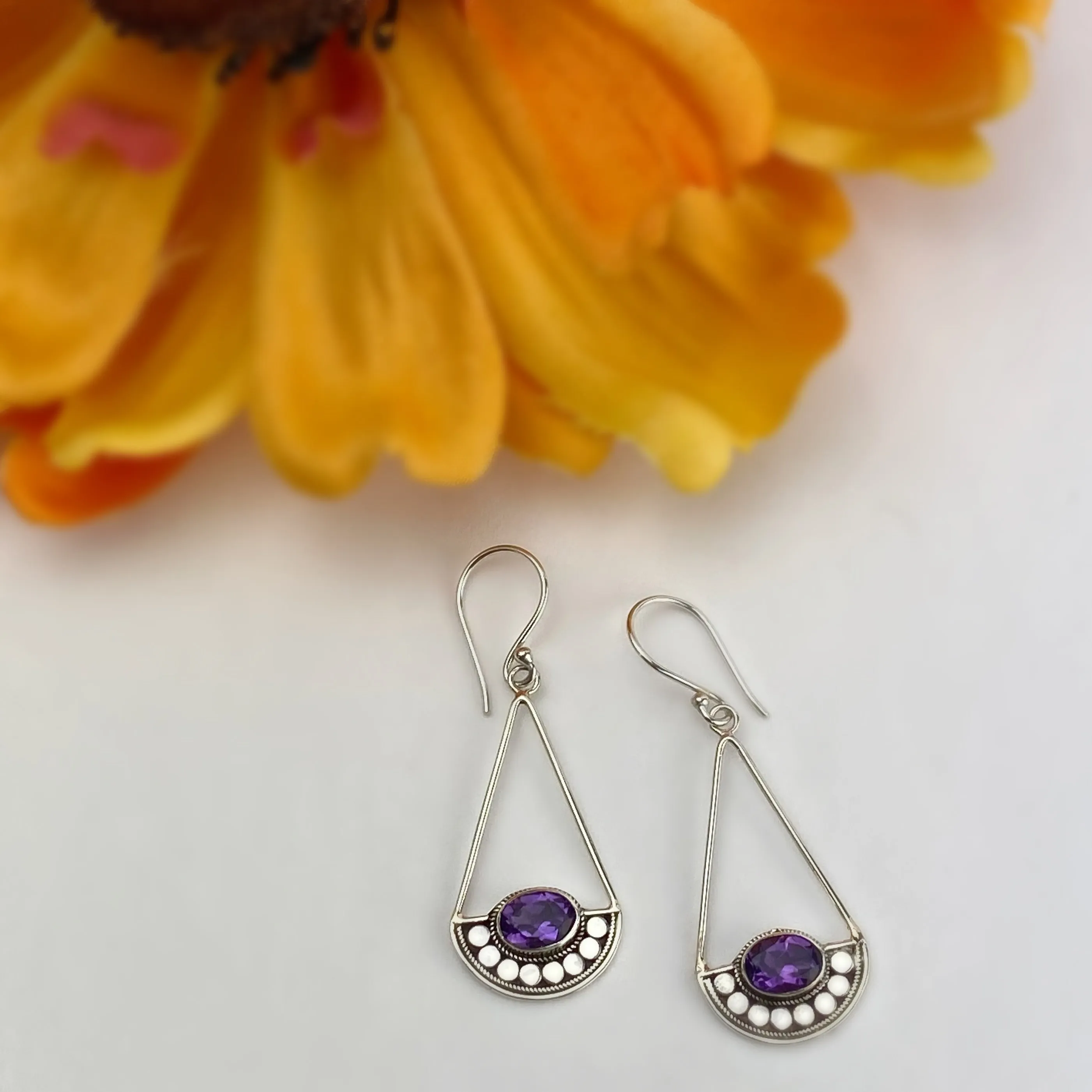 Amethyst Libra Earrings - VE215am