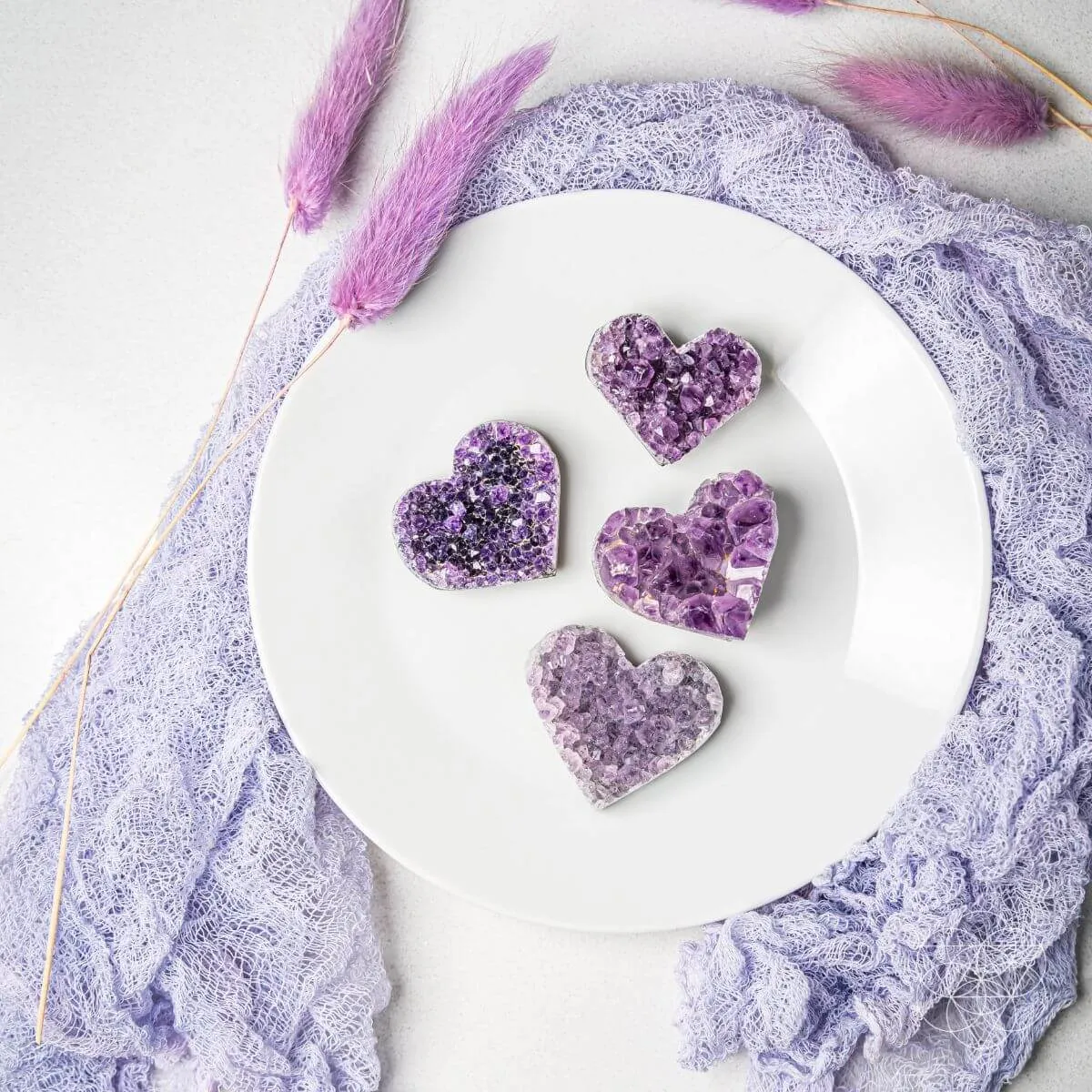 Amethyst Love Heart Cluster