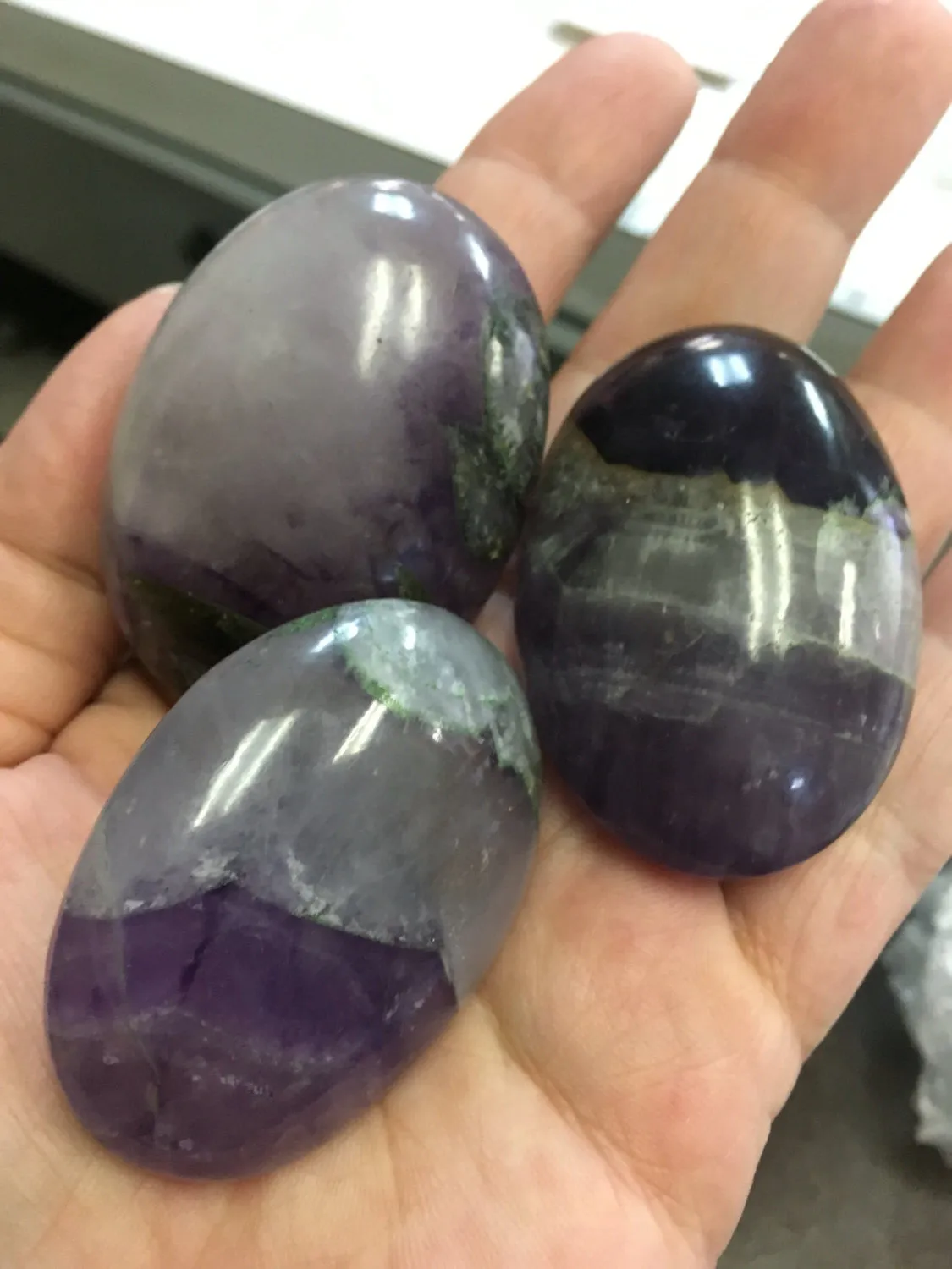 Amethyst Palmstones - Palm Stones - 3rd Eye - Third Eye - Energy Healing - Reiki